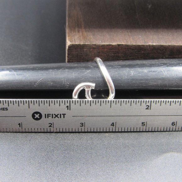 Size 5.5 Sterling Silver Odd Design Wave Beach Band Ring Vintage - Picture 5 of 6